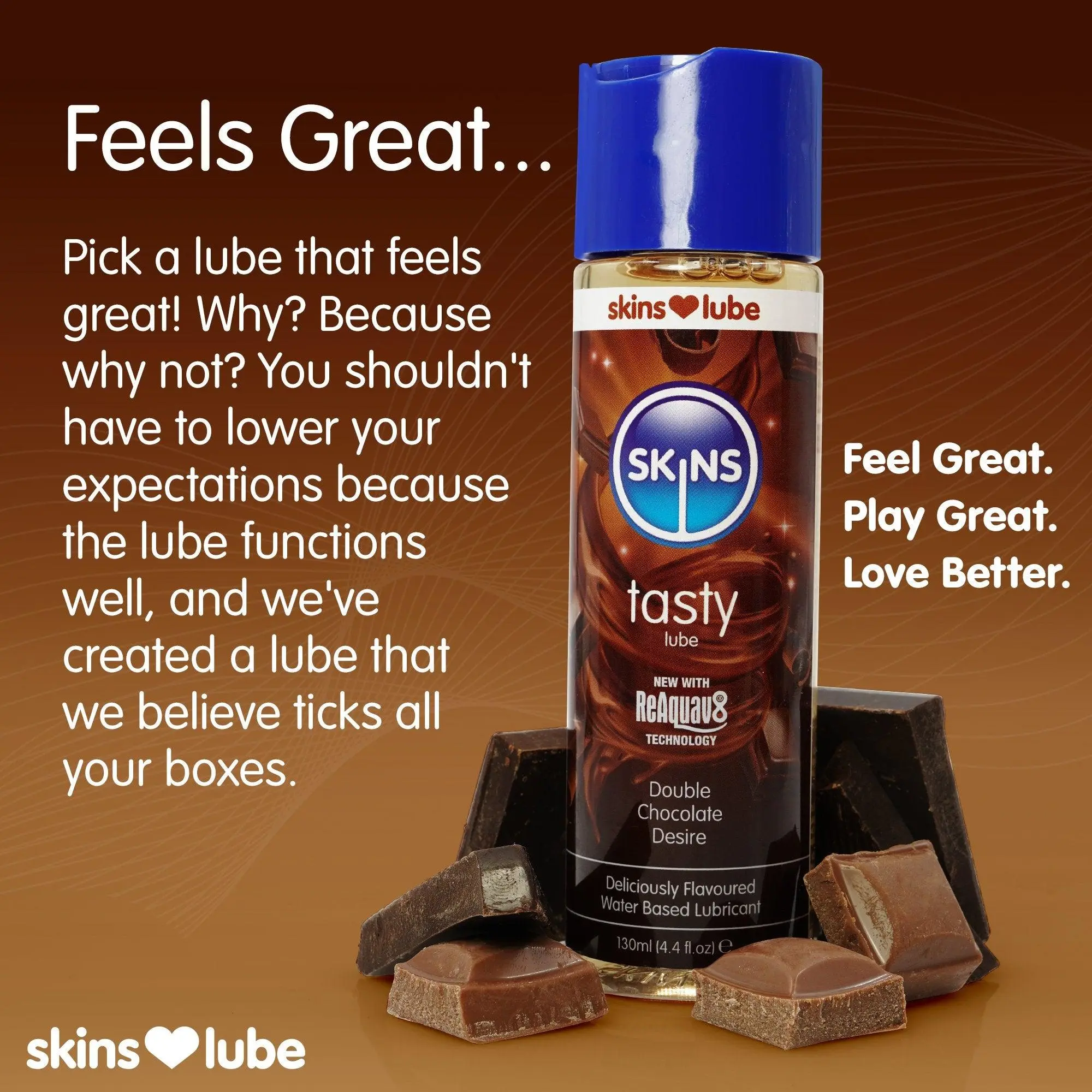 Skins Double Chocolate Water Based Lubricant - Image 3