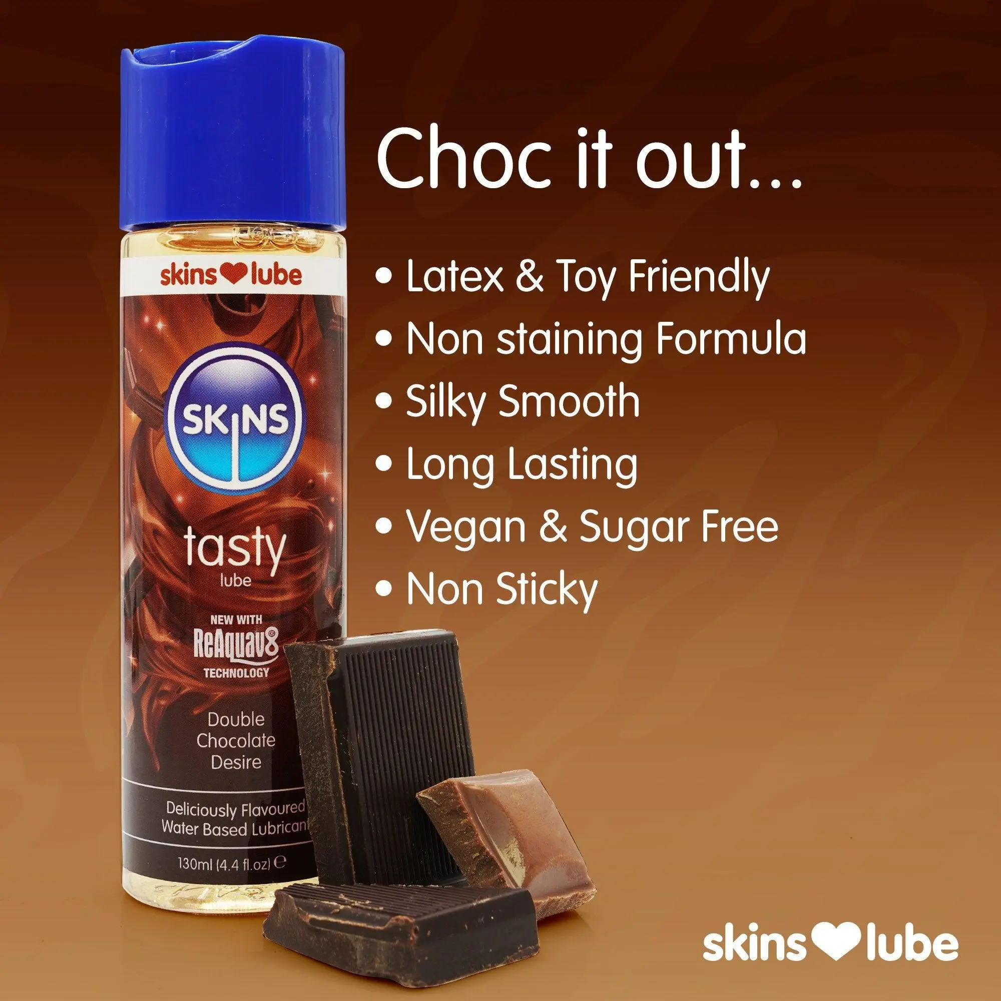 Skins Double Chocolate Water Based Lubricant - Image 6