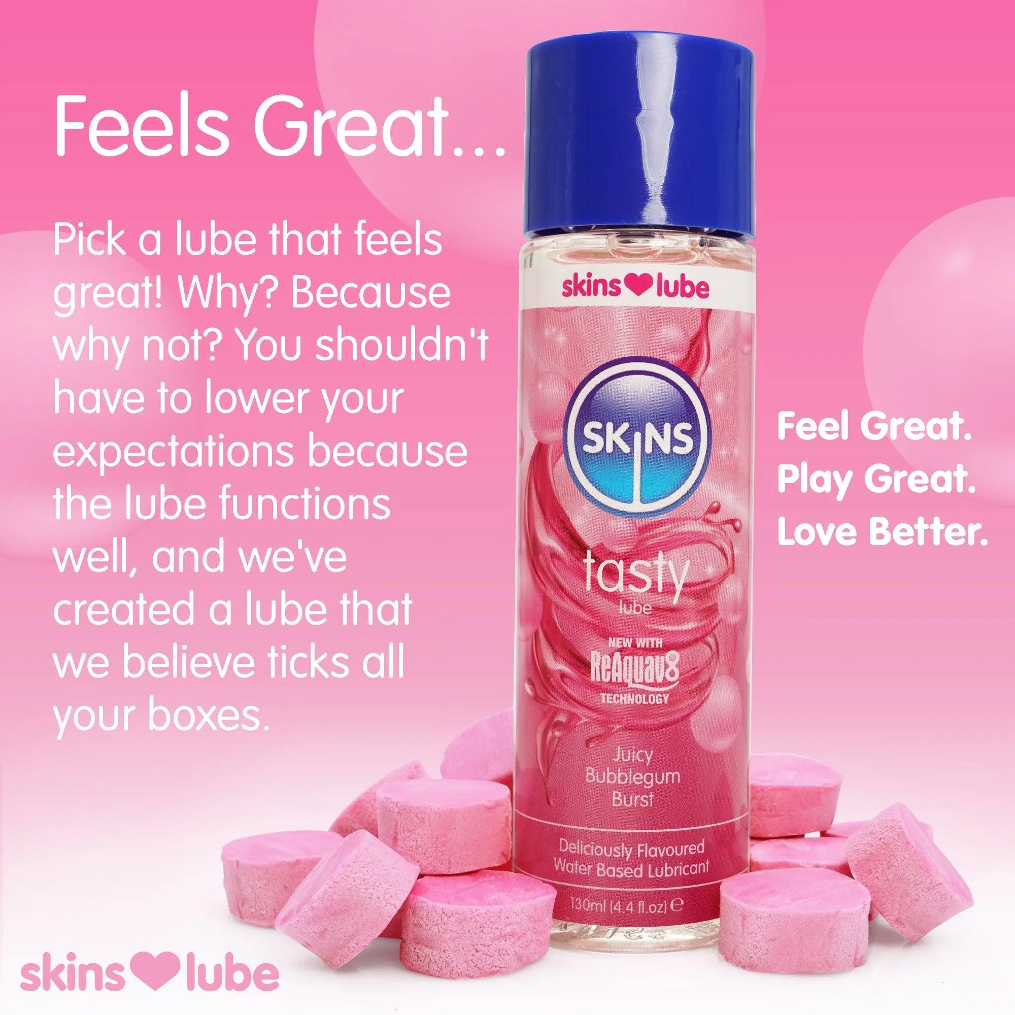Skins Bubblegum Flavoured Water Based Lubricant - Image 3