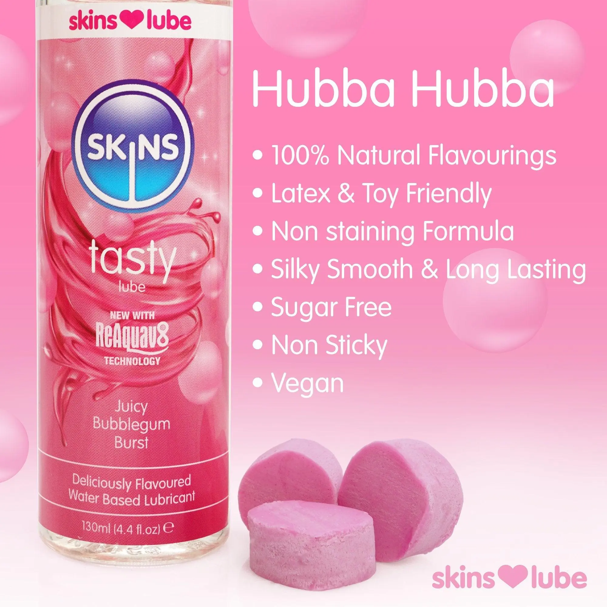 Skins Bubblegum Flavoured Water Based Lubricant - Image 5