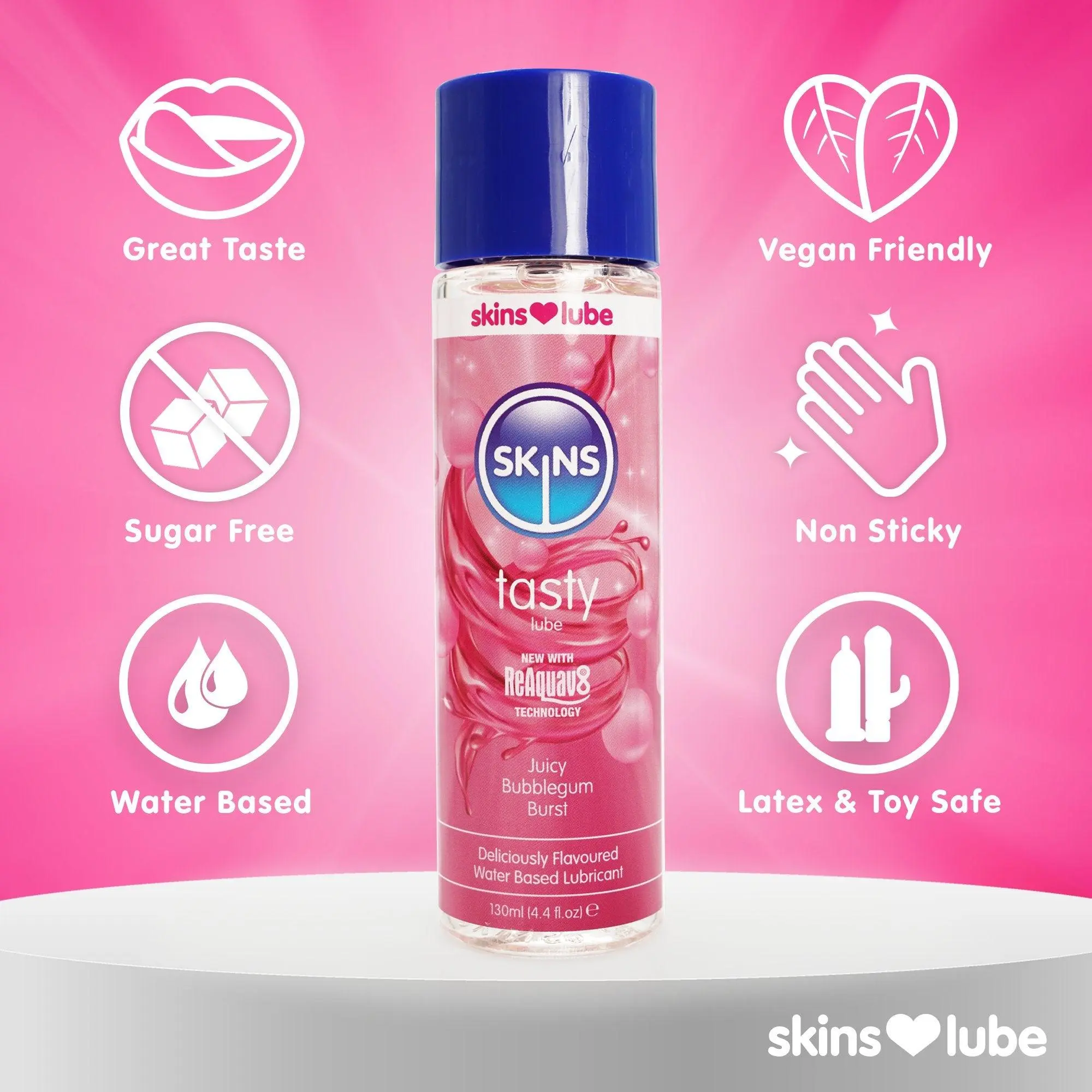 Skins Bubblegum Flavoured Water Based Lubricant - Image 7